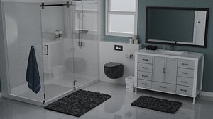 3D Modern Bathroom model