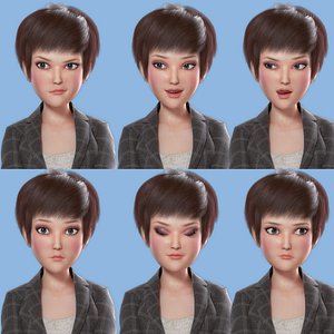 Cartoon Business Woman Rigged 3D model