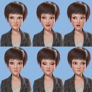 Cartoon Business Woman Rigged