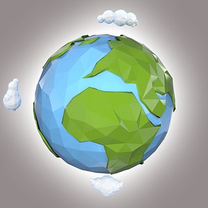 3d model stylized planet earth