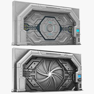 3D Detailed Three Sci Fi Doors