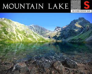 3D mountain lake photorealistic