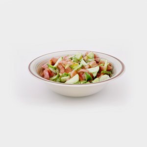 3D Tomato Cucumber salad Meal