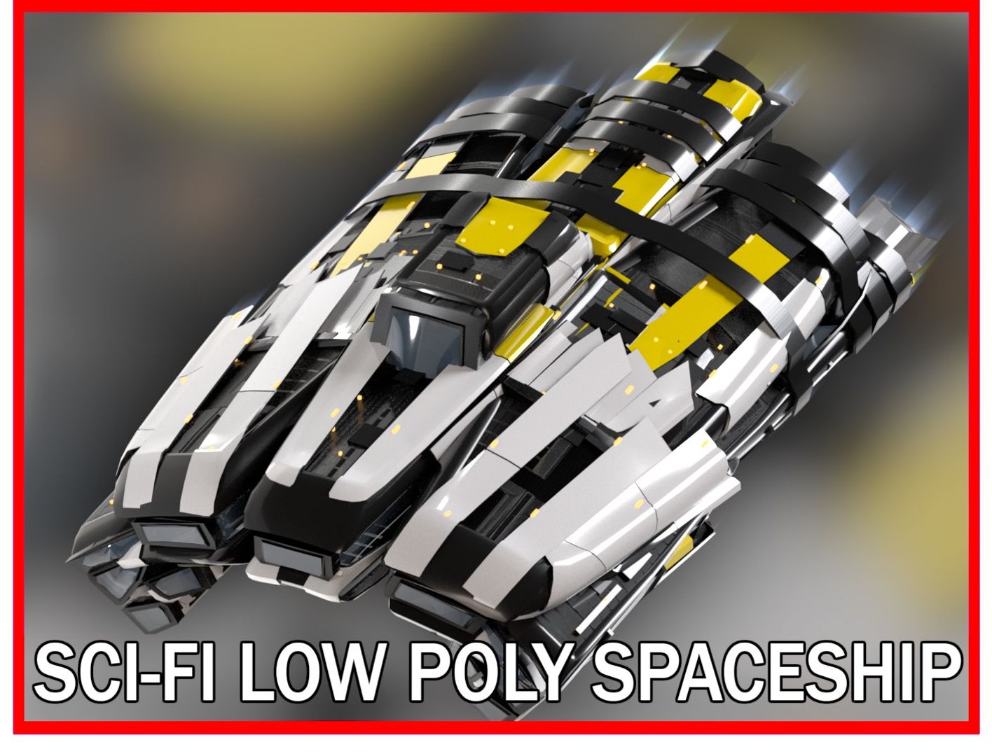 3D Lowpoly Sci Fi Spaceship Space Craft Air Vehicle 23 model ...
