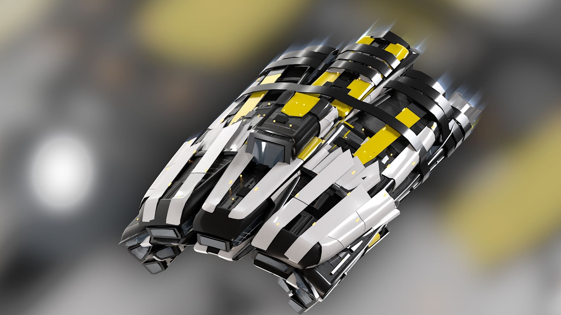 3D Lowpoly Sci Fi Spaceship Space Craft Air Vehicle 23 model ...