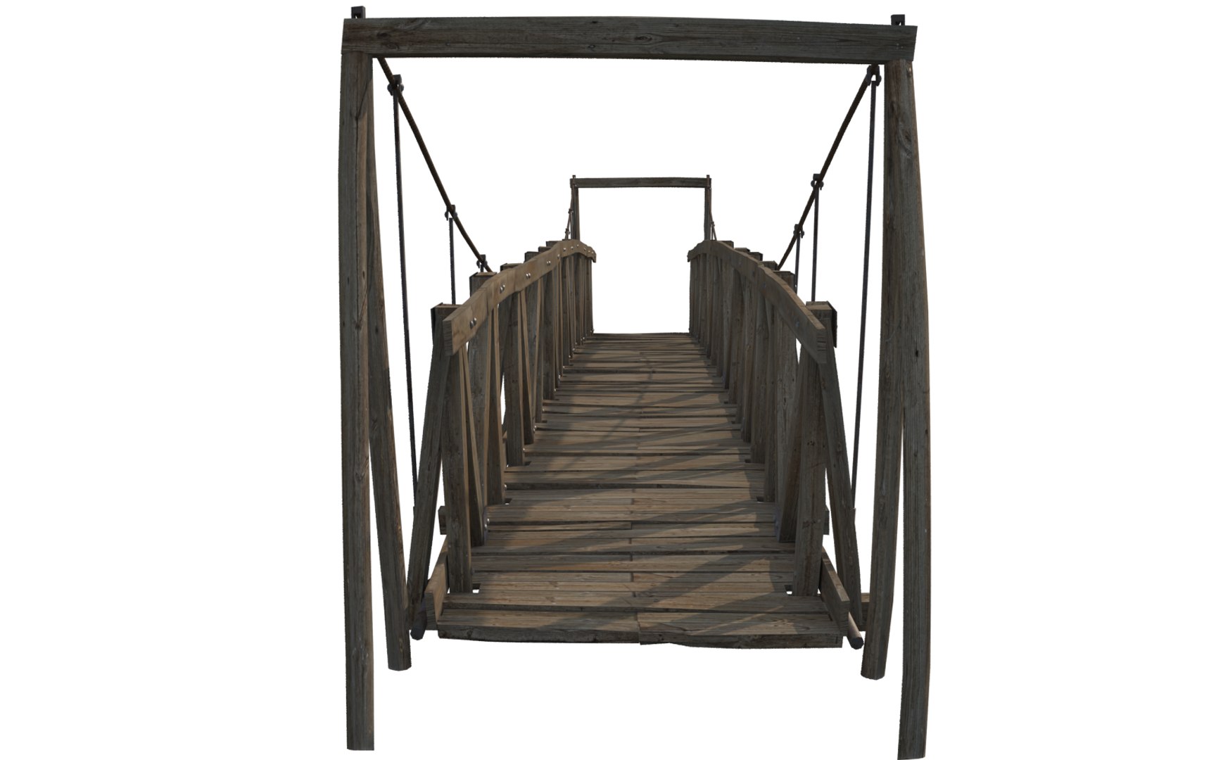 3D Wooden Suspension Bridge Model TurboSquid 1171668