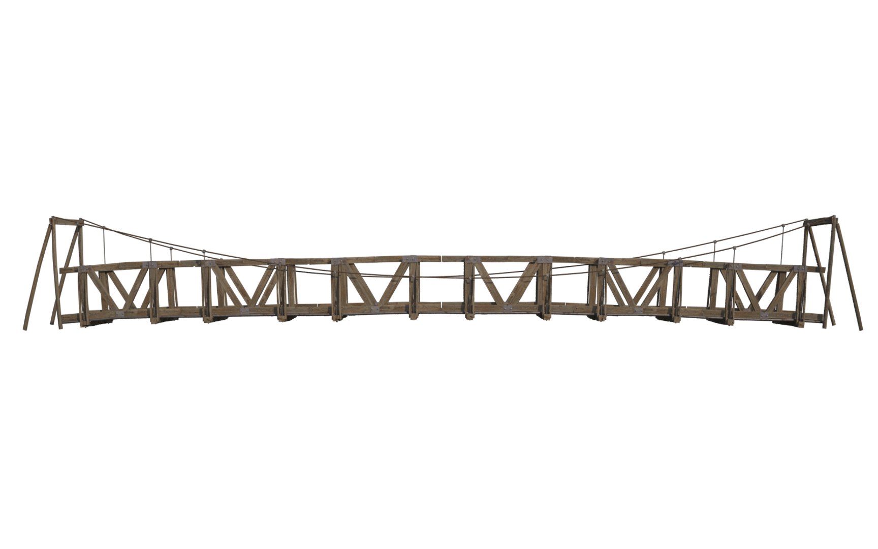3D Wooden Suspension Bridge Model TurboSquid 1171668