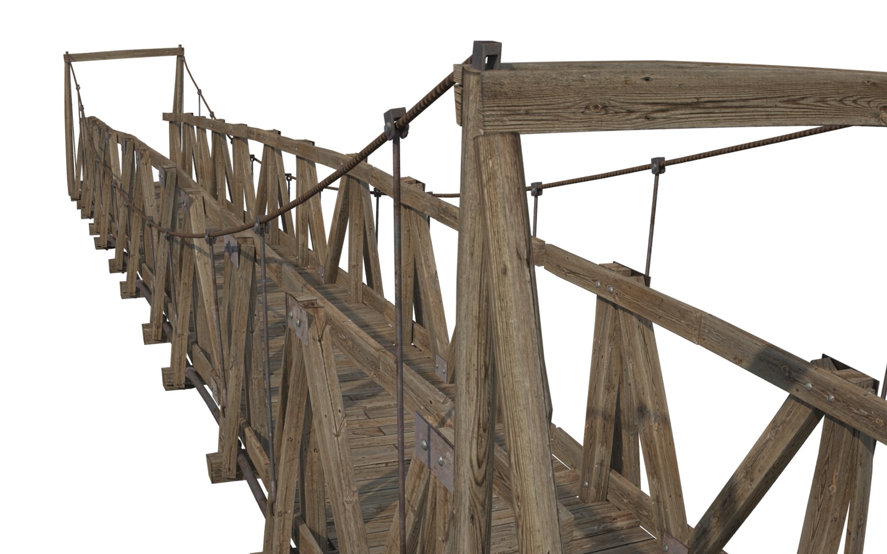 3D Wooden Suspension Bridge Model TurboSquid 1171668