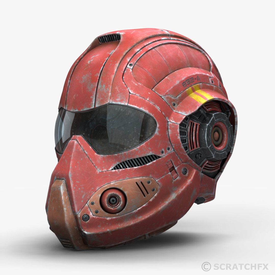 cyborg helmet 3d model