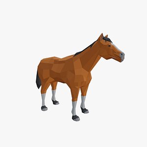 3D LOW POLY Horse - ANIMATED model