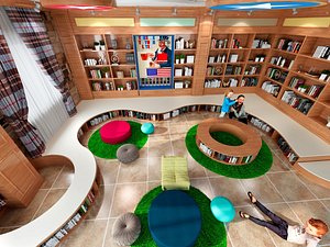 3D model kindergarten - reading room -  classroom