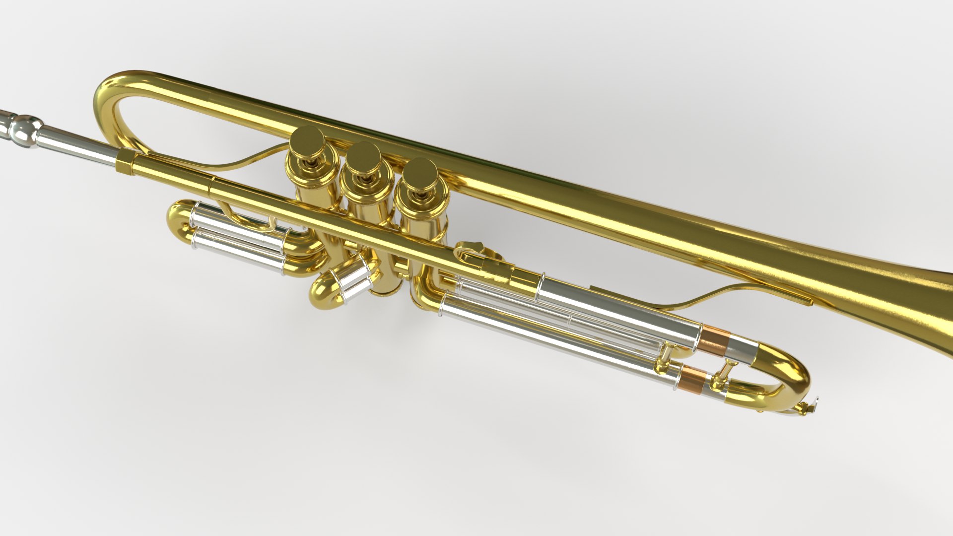 3D Model Trumpet Three Materials Brass Copper And Silver - TurboSquid ...