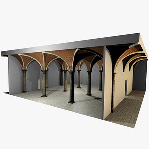 3d model of romanic vaulting column spacings