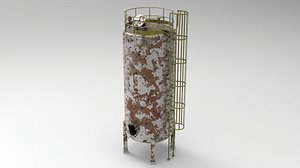 35000 Liter Industrial Stainless Steel Storage Tank AISI 304 3D