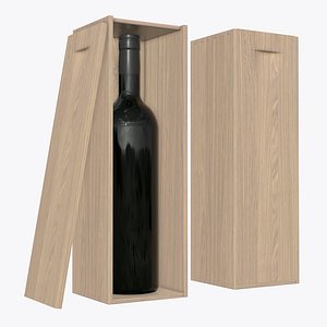 3D wine wooden bottle