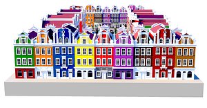 3D old european architecture house