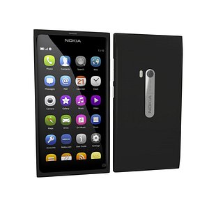 nokia n9 black 3d model