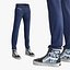 Floral High Sneakers with Denim Jeans Blue