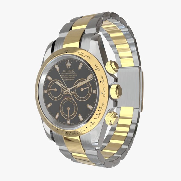 3D Rolex Cosmograph Daytona Oystersteel and Yellow Gold - Black Dial1 model