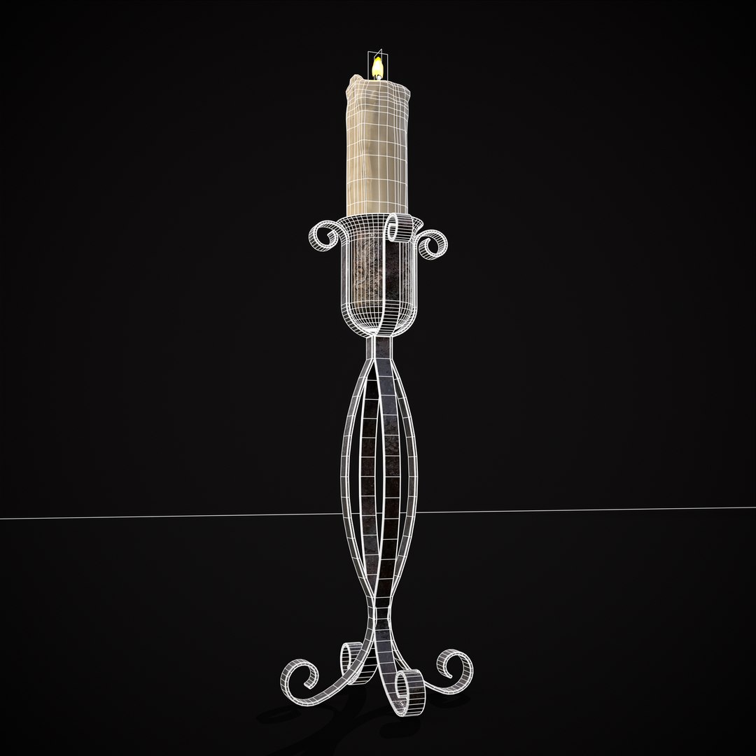 Free Standing Iron Candle model TurboSquid 2103491
