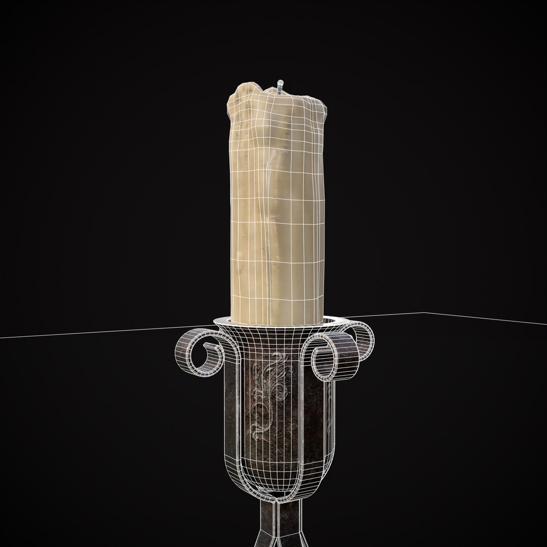 Free Standing Iron Candle Model TurboSquid 2103491