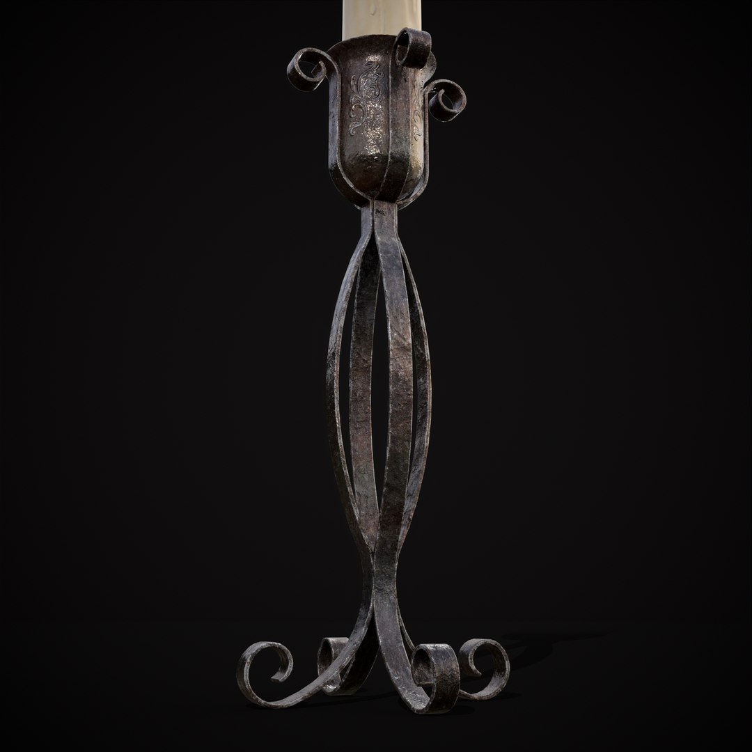 Free Standing Iron Candle Model TurboSquid 2103491
