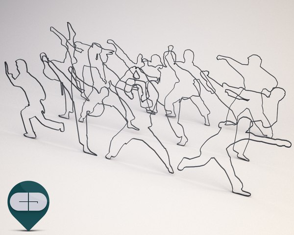 silhouette people 3d model