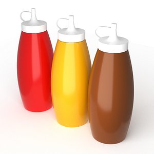 sauce bottles ketchup mustard model