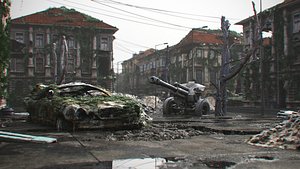 3D Apocalyptic street model