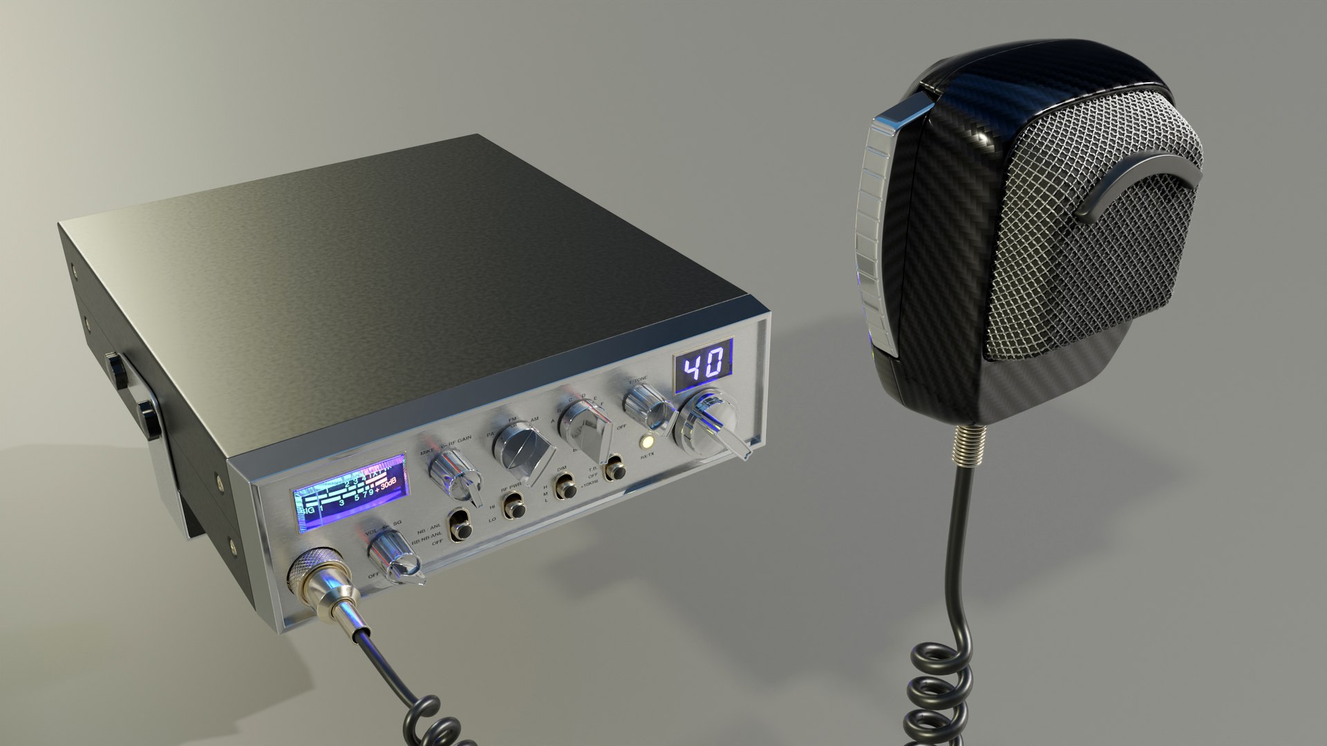 CB Radio With Microphone 3D Model - TurboSquid 2391018