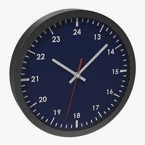 office clock blue 3d c4d
