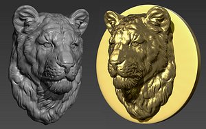 3D Lioness head