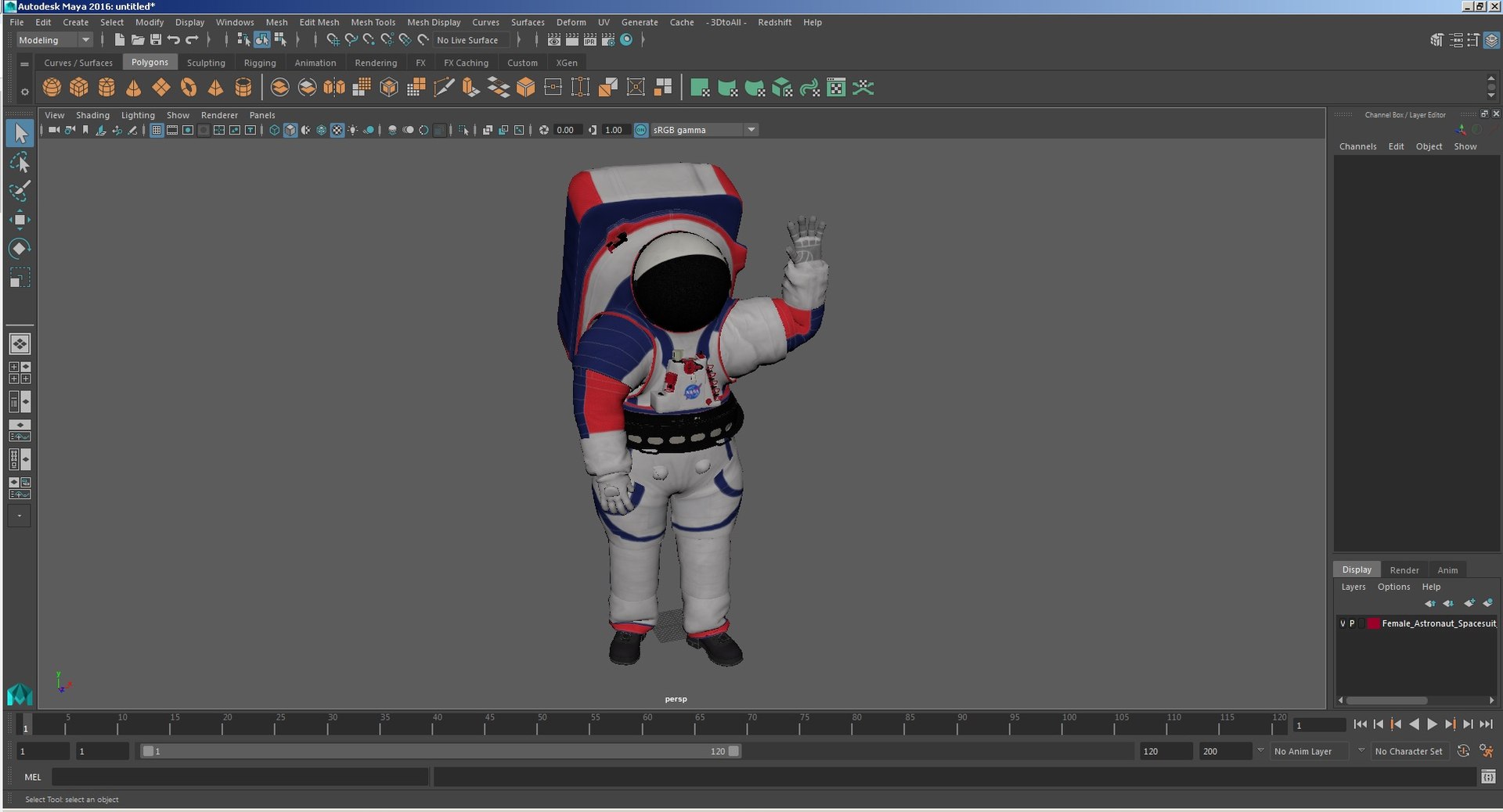 3D female astronaut spacesuit nasa model https://p.turbosquid.com/ts-thumb/bn/d2Ec8y/i1u7ubty/femaleastronautspacesuitnasaxemugreetingsposemb3dmodel030/jpg/1600472267/1920x1080/fit_q87/af9a6eb8e844221616ec673812494954f678de7f/femaleastronautspacesuitnasaxemugreetingsposemb3dmodel030.jpg