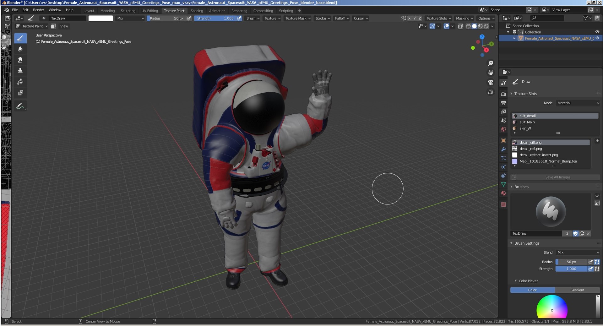 3D female astronaut spacesuit nasa model https://p.turbosquid.com/ts-thumb/bn/d2Ec8y/nqGAYA2i/femaleastronautspacesuitnasaxemugreetingsposemb3dmodel028/jpg/1600472252/1920x1080/fit_q87/757e2a0a52e37f52638684d432e4afe4c521922b/femaleastronautspacesuitnasaxemugreetingsposemb3dmodel028.jpg