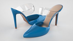 Pointed Toe Stilettos with Clear Strap 3D