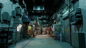 Cyberpunk Underground Bazaar 3D model