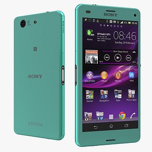 Sony Xperia Z3 Compact Turquoise 3D Model