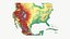 America US detailed relief PBR country map