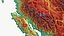 America US detailed relief PBR country map