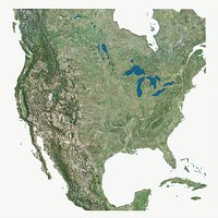 America US detailed relief PBR country map