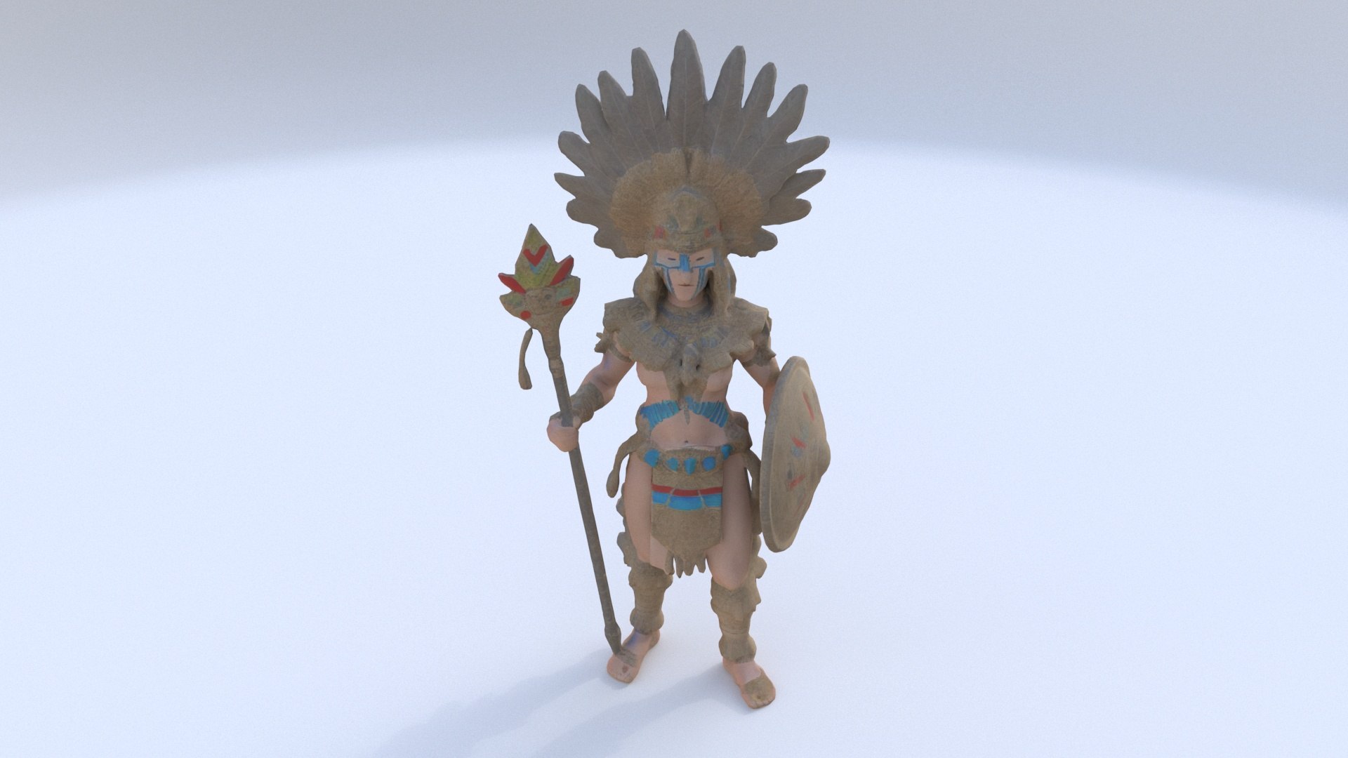 3D Aztect Warrior 6 - TurboSquid 2328571