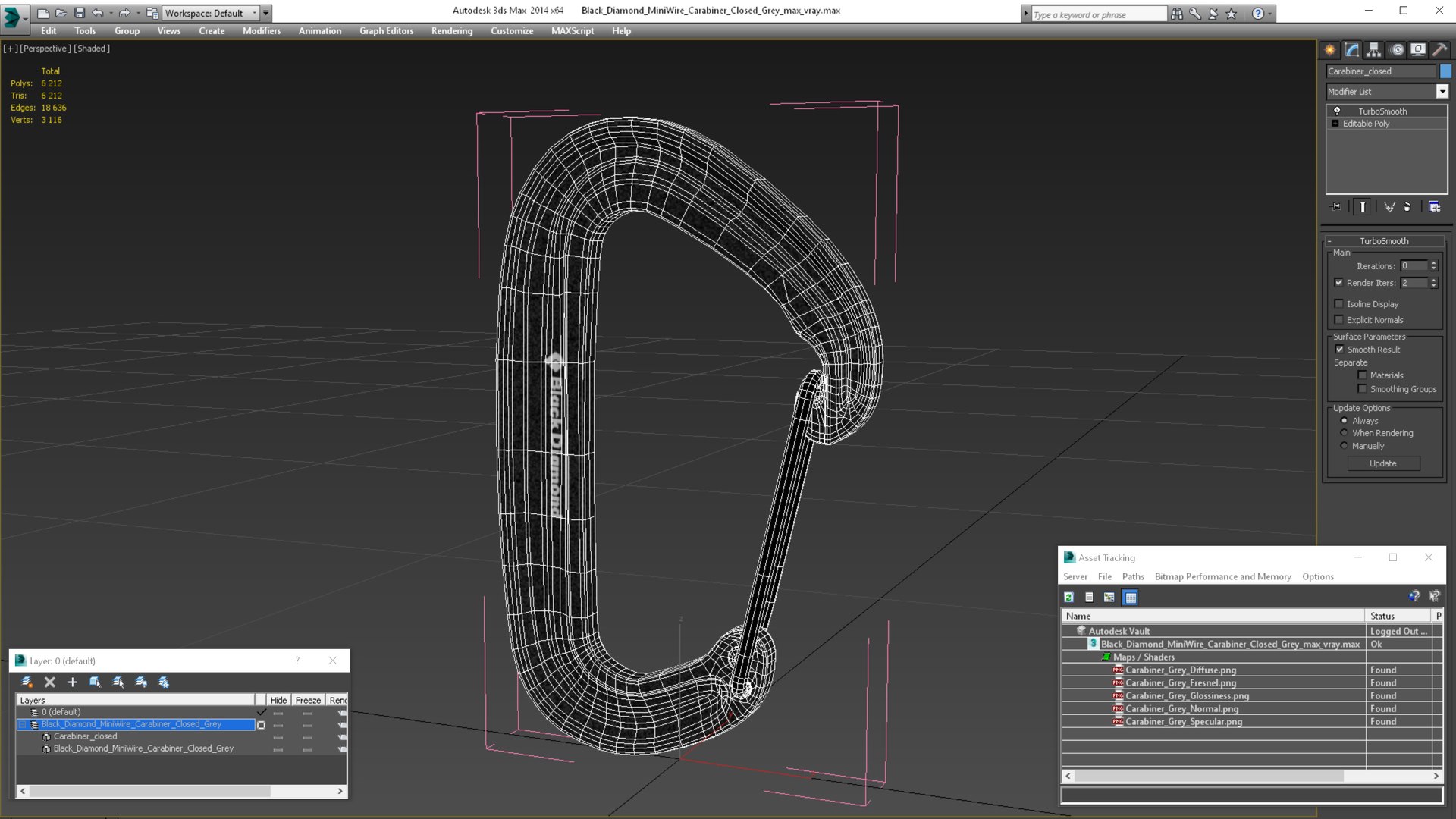 Black Diamond MiniWire Carabiner Closed Grey 3D model https://p.turbosquid.com/ts-thumb/bn/tKQ34p/oZ/blackdiamondminiwirecarabinerclosedgrey3dmodel019/jpg/1641467000/1920x1080/fit_q87/1b314884475641d25befa35ebdf9e5c2602fee40/blackdiamondminiwirecarabinerclosedgrey3dmodel019.jpg