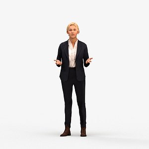 00407Jane004 - Adult Caucasian woman presenting in office wearing autumn or spring business attire 3D