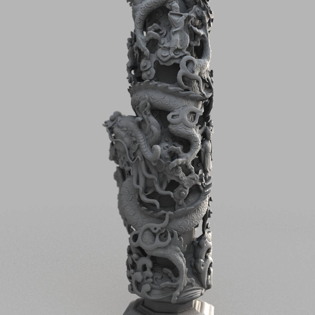 3D Dragon Column - TurboSquid 1290803