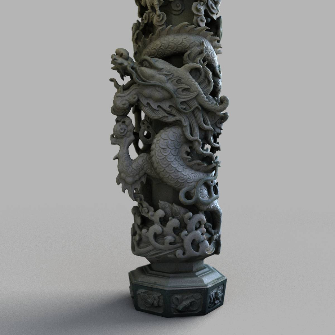 3D Dragon Column - TurboSquid 1290803