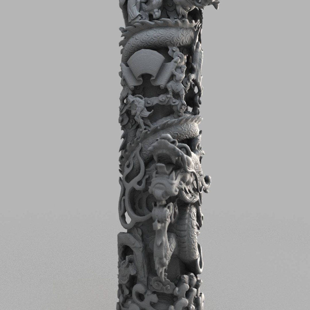 3D Dragon Column - TurboSquid 1290803