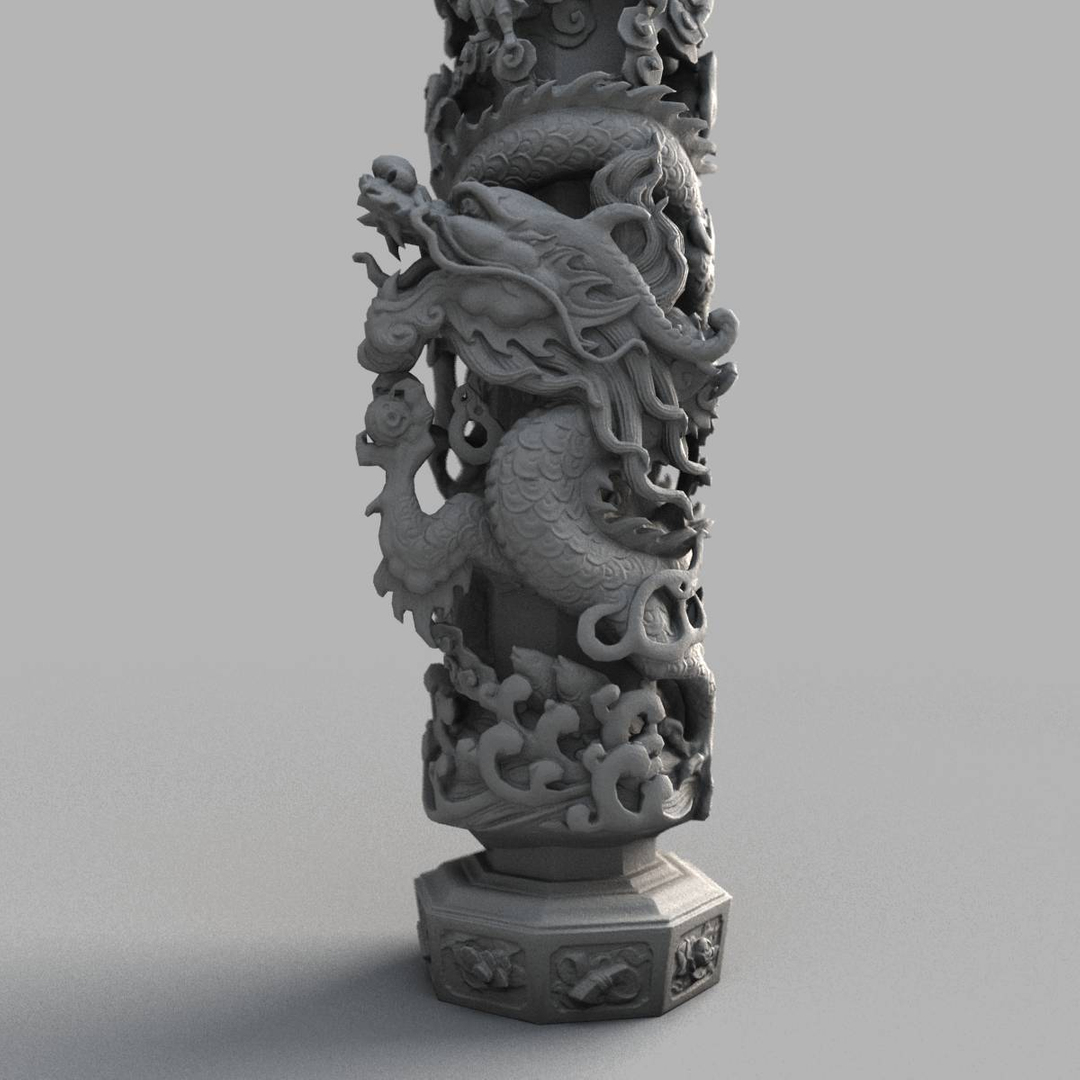 3D Dragon Column - TurboSquid 1290803