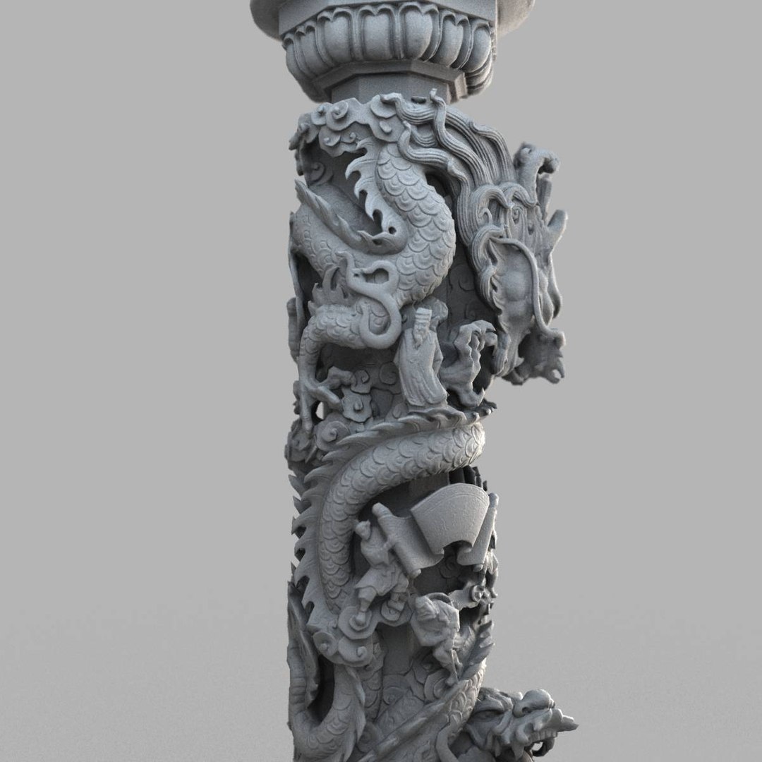 3D Dragon Column - TurboSquid 1290803