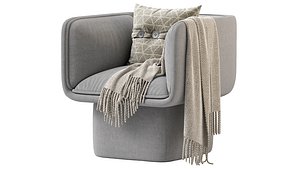 Missana BLOCK ARMCHAIR Fabric 3D model