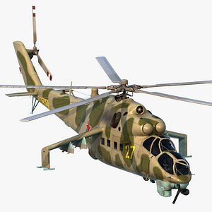 Russian Helicopter Mil Mi-24 Rigged